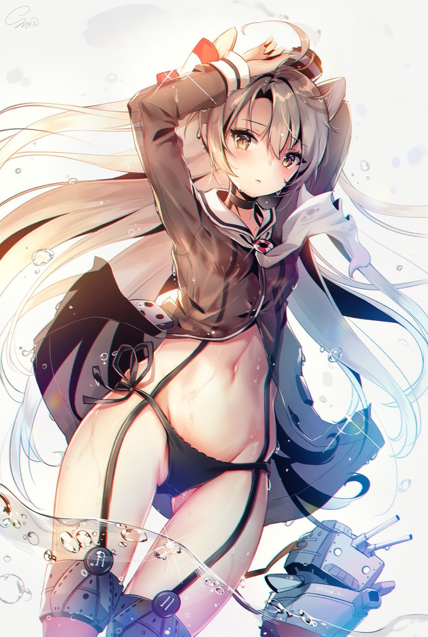 amatsukaze and rensouhou-kun (kantai collection) drawn by snow_is