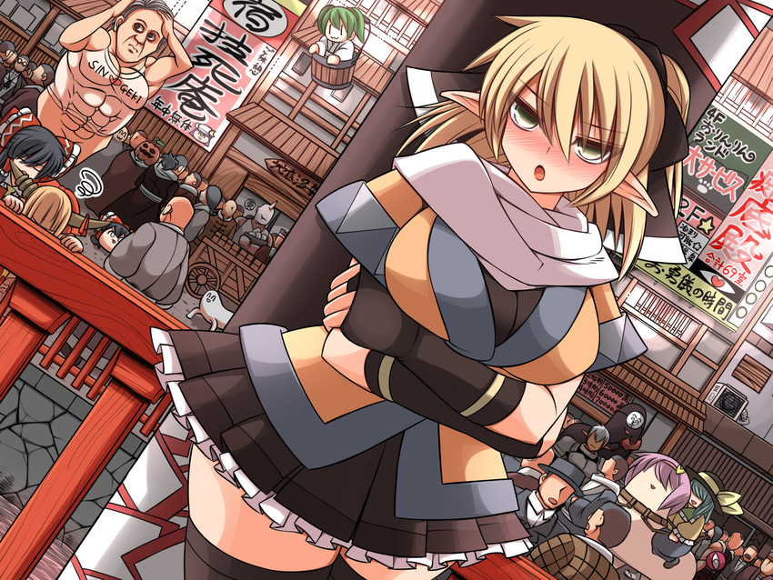 hakurei reimu, komeiji koishi, patchouli knowledge, komeiji satori, ibuki suika, and 4 more (touhou and 3 more) drawn by ueda_katsuhito