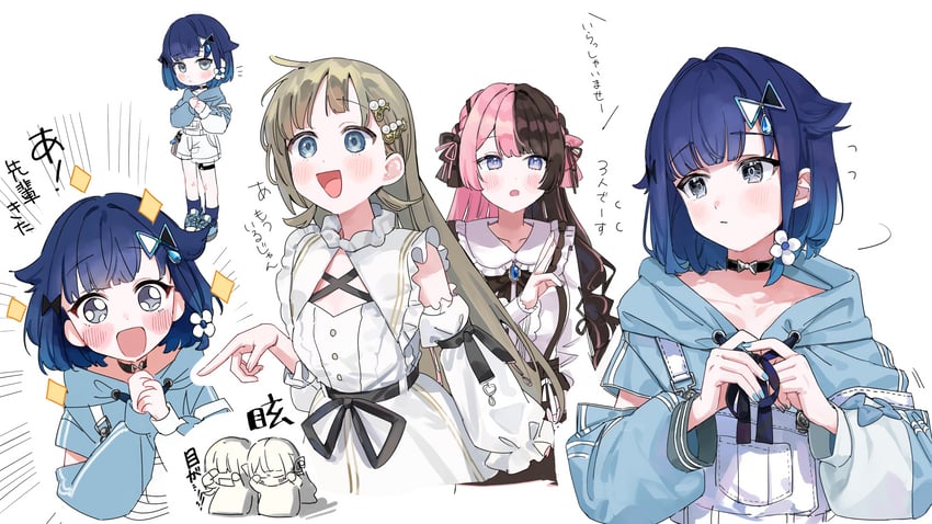 tachibana hinano, hanabusa lisa, and tsumugi kokage (vspo!) drawn by hanada_ten
