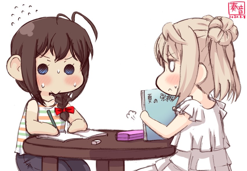 shigure and michishio (kantai collection) drawn by kanon_(kurogane_knights)