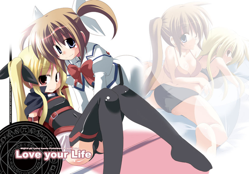 fate testarossa and takamachi nanoha (lyrical nanoha and 2 more) drawn by kazekawa_nagi