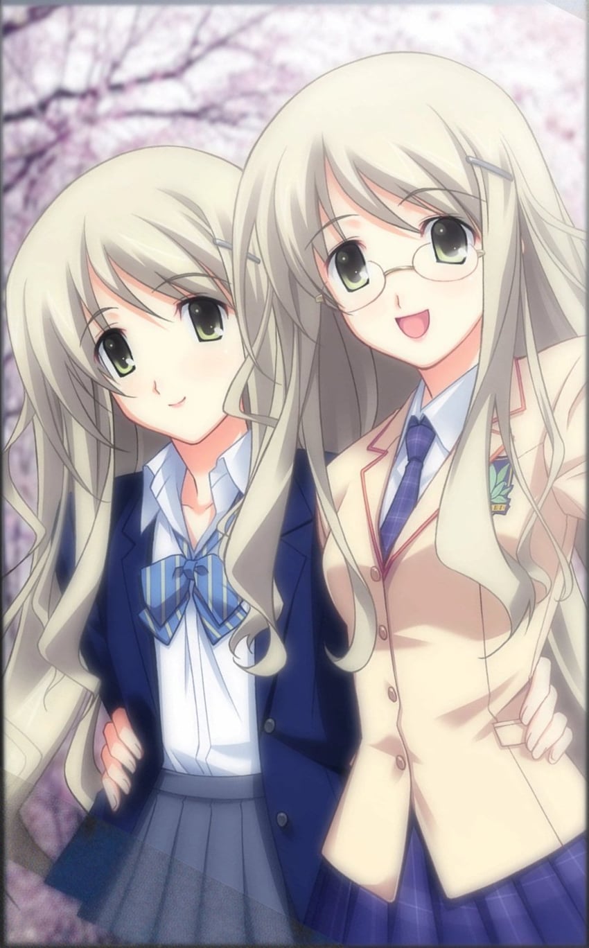 kusunoki yua and kusunoki mia (chaos;head) drawn by matsuo_yukihiro
