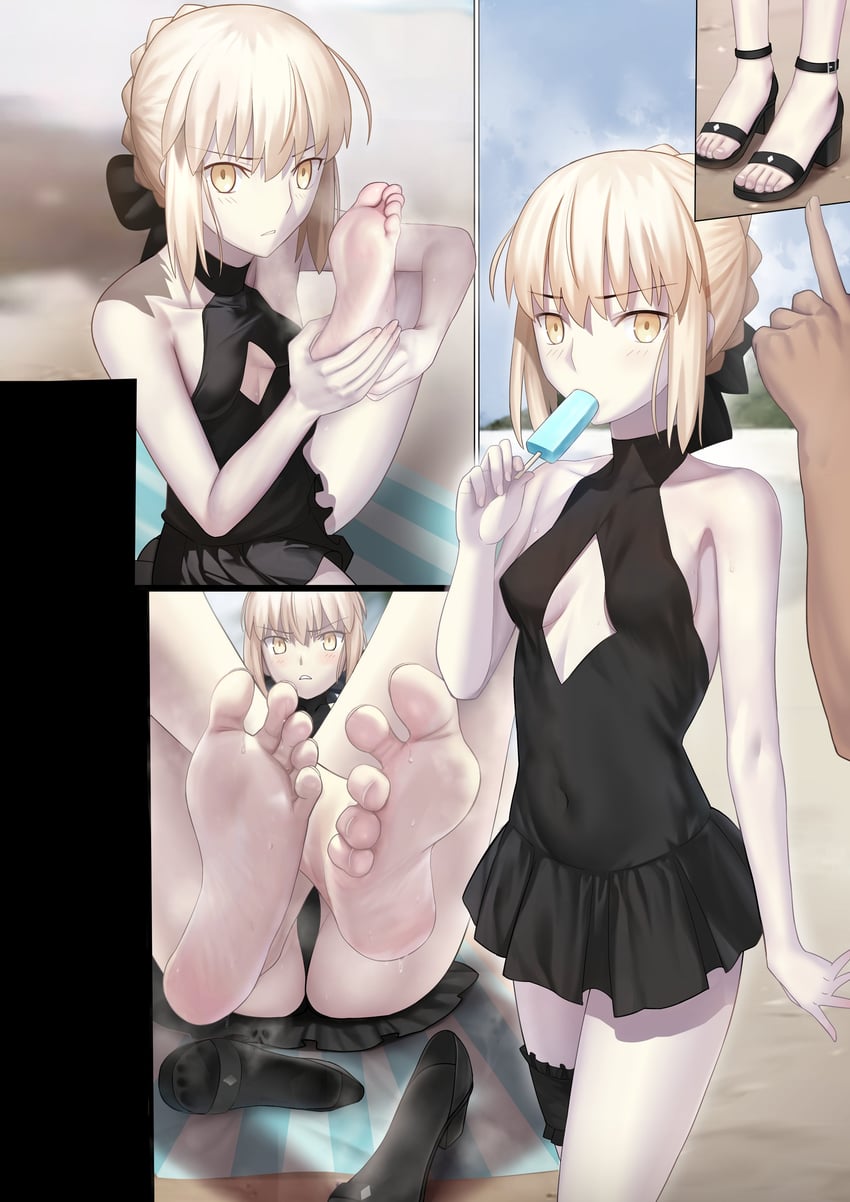 artoria pendragon and saber alter (fate and 1 more) drawn by besmiled