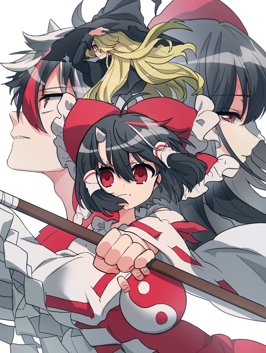 hakurei reimu, kirisame marisa, and kijin seija (touhou) drawn by natsu_(tohotiara)