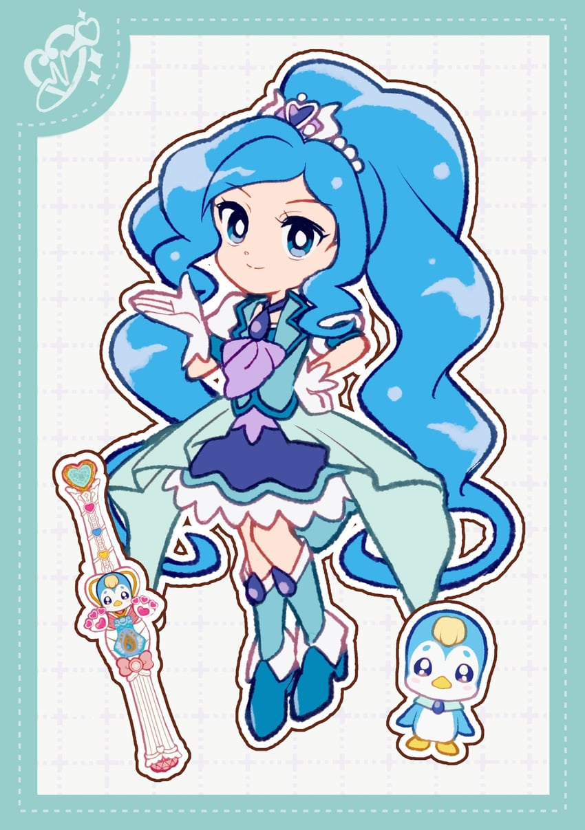 sawaizumi chiyu, cure fontaine, and pegitan (precure and 1 more) drawn by uwded_207