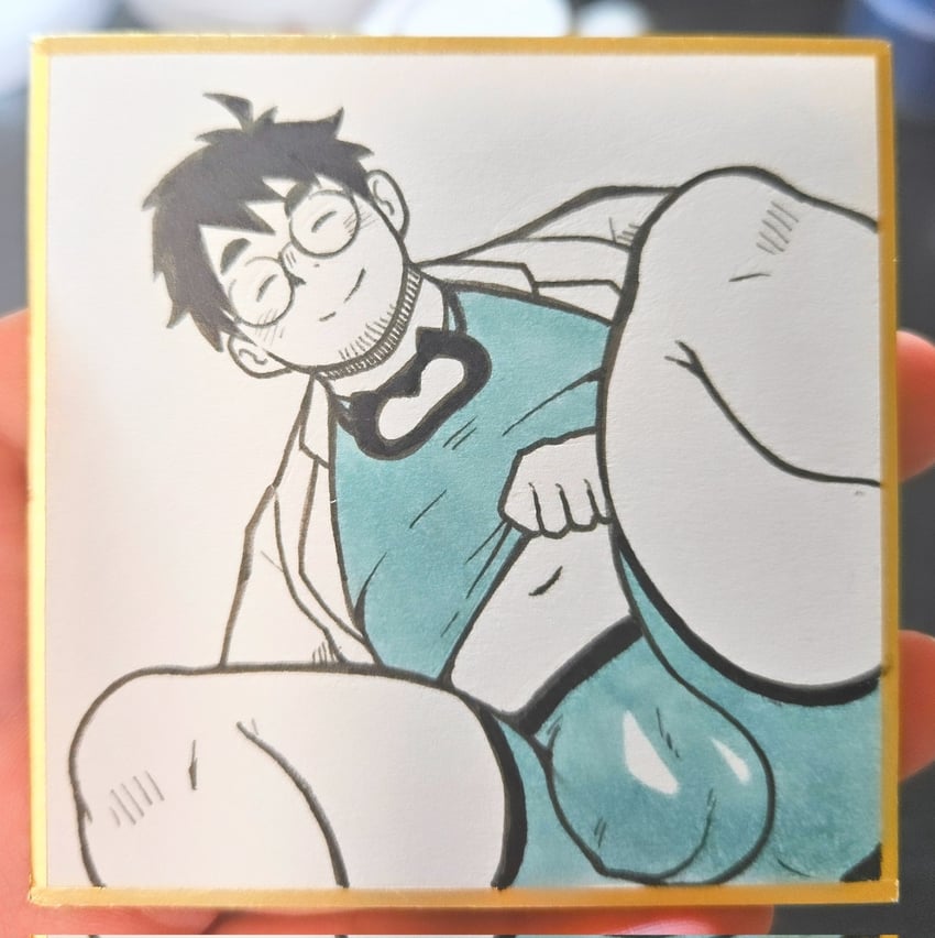 snorlax and professor neroli (pokemon and 1 more) drawn by osu_(osumankokuou)