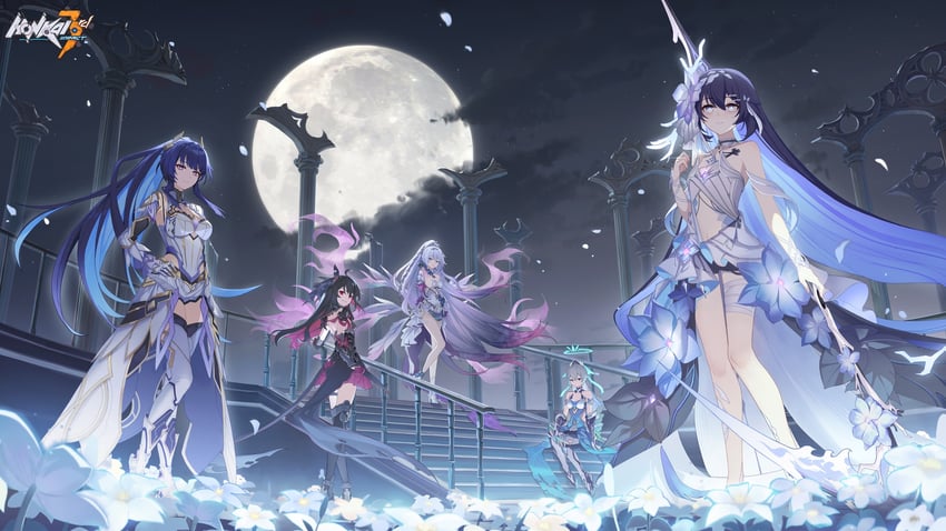 kiana kaslana, raiden mei, bronya zaychik, seele vollerei, and seele (honkai and 1 more)