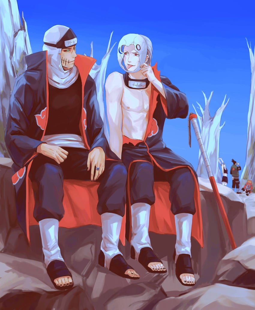 yamanaka ino, nara shikamaru, hidan, akimichi chouji, and kakuzu (naruto and 1 more) drawn by yi_(199702090505)