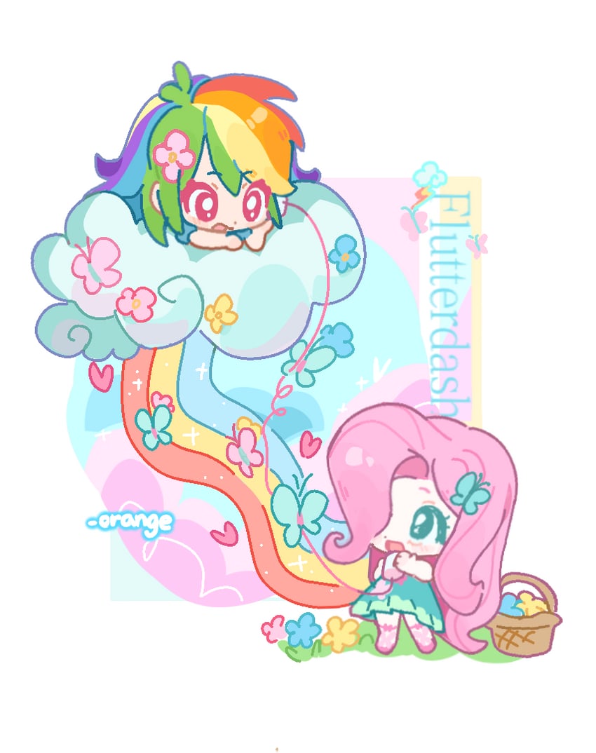 fluttershy and rainbow dash (my little pony and 2 more) drawn by chengzi82020