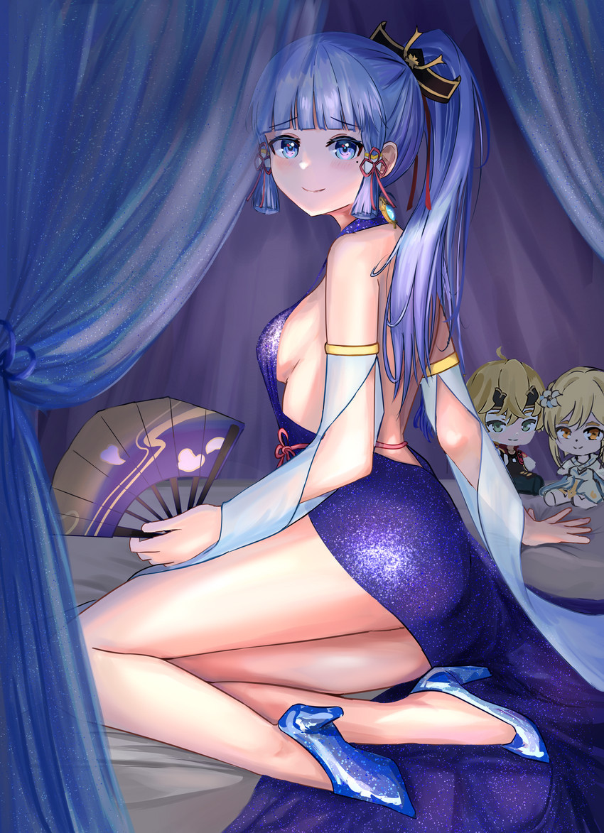 lumine, kamisato ayaka, and thoma (genshin impact) drawn by raiiniichts