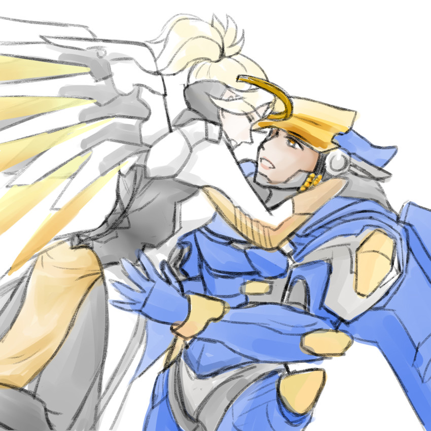 mercy and pharah (overwatch and 1 more) drawn by tuskine_kinase