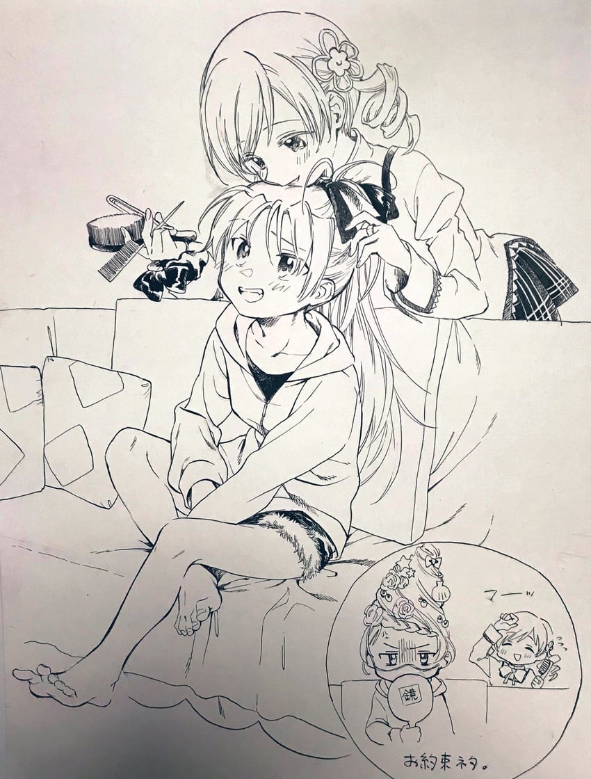 sakura kyoko and tomoe mami (mahou shoujo madoka magica) drawn by no+bi=