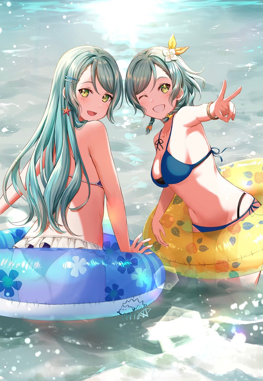 hikawa sayo and hikawa hina (bang dream!) drawn by mia_(fai1510)