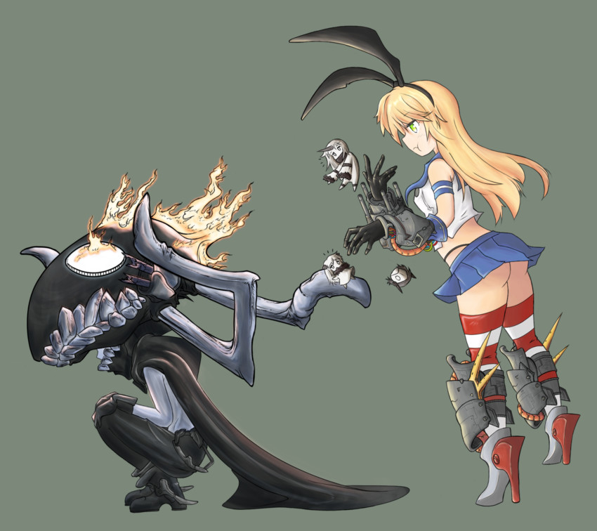 shimakaze, northern ocean princess, wo-class aircraft carrier, and seaport princess (kantai collection) drawn by dmt_(auburn)