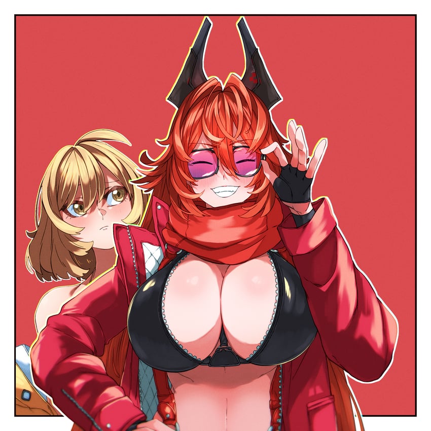 anis and red hood (goddess of victory: nikke) drawn by amazora_cakel