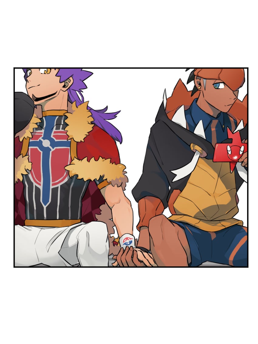 leon, raihan, rotom, and rotom phone (pokemon and 1 more) drawn by tpgphqymbipcvua