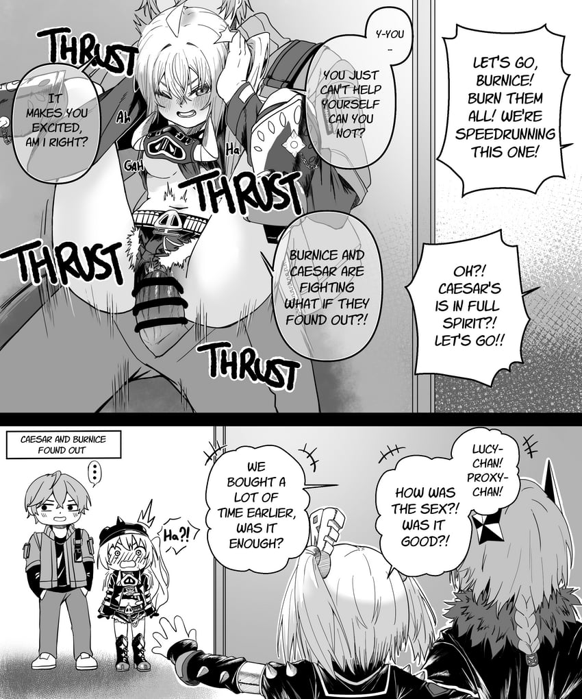 wise, burnice white, luciana de montefio, and caesar king (zenless zone zero) drawn by niwasa_izuna