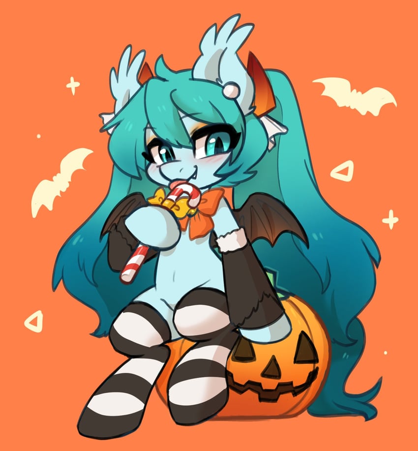 hatsune miku and halloween miku (vocaloid and 2 more) drawn by oofycolorful