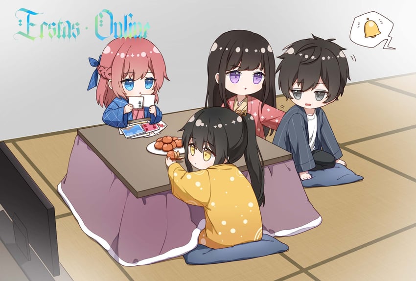 doumeguri kakeru, aikawa shuuko, asagiri ririko, and shizukuishi non (ecstas online)