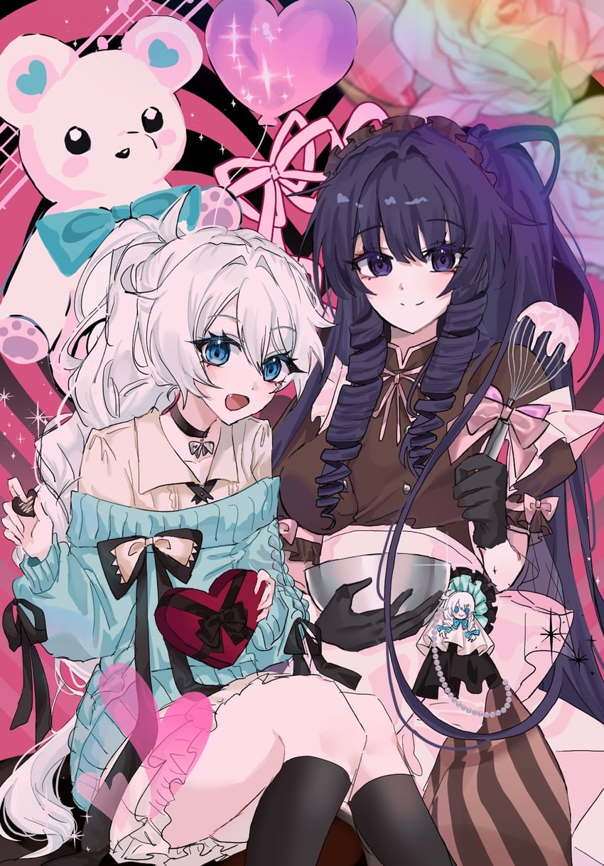 kiana kaslana and raiden mei (honkai and 1 more) drawn by kie0x