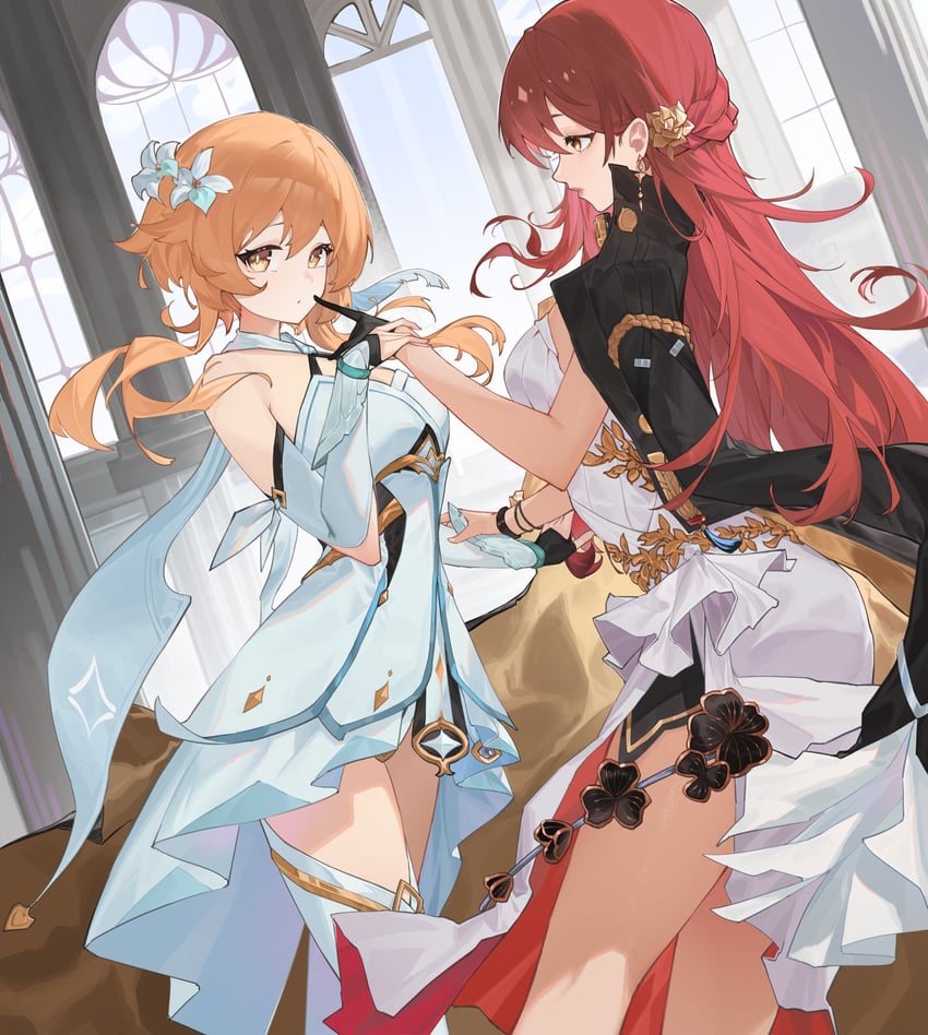 lumine and himeko (genshin impact and 3 more) drawn by user_swfy5532
