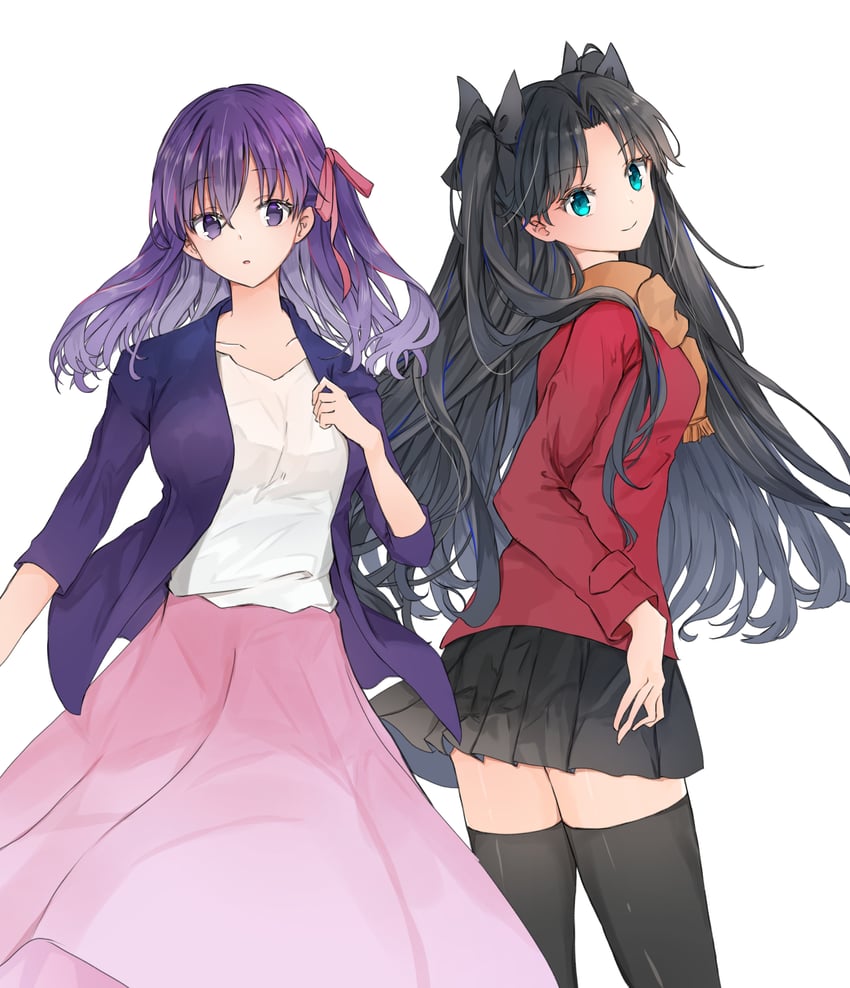 tohsaka rin and matou sakura (fate and 1 more) drawn by ameshiki