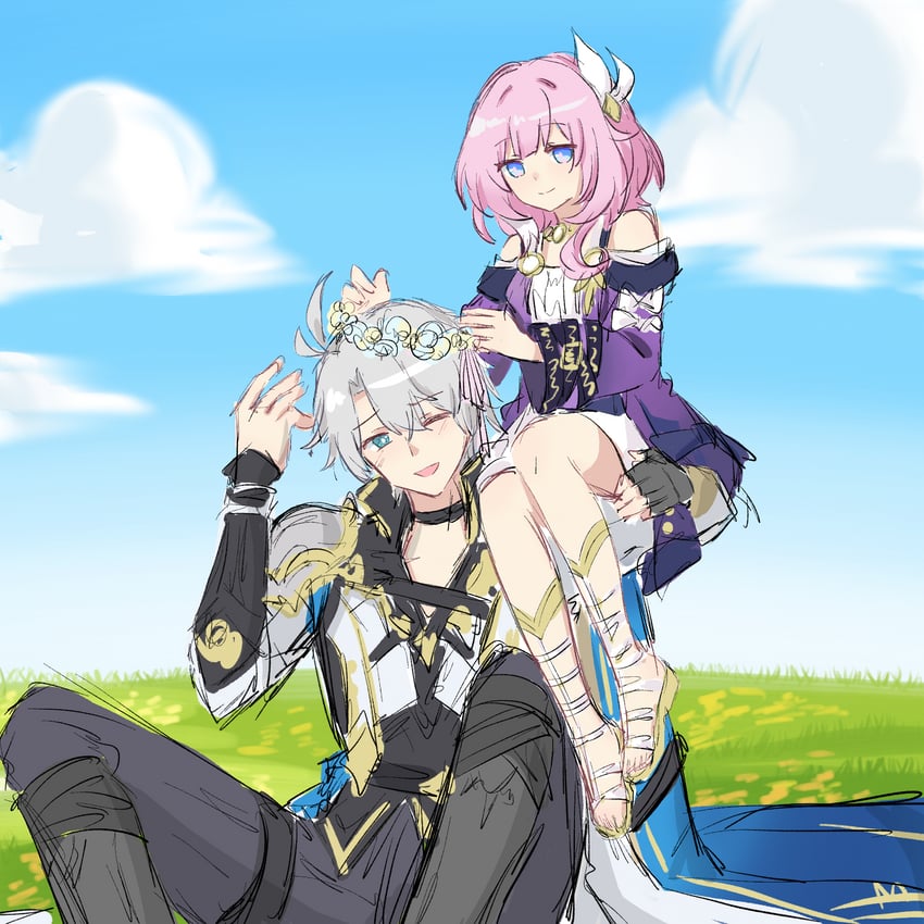 phainon and cyrene (honkai and 1 more) drawn by lianxielian