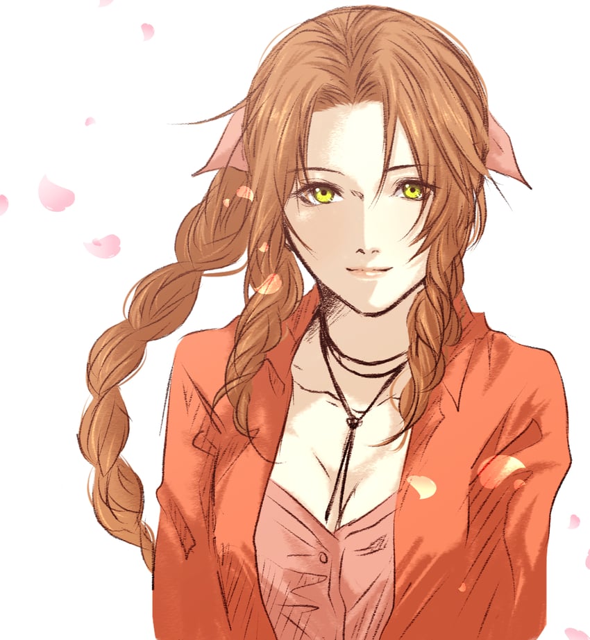 aerith gainsborough (final fantasy and 2 more) drawn by cheb_0w0