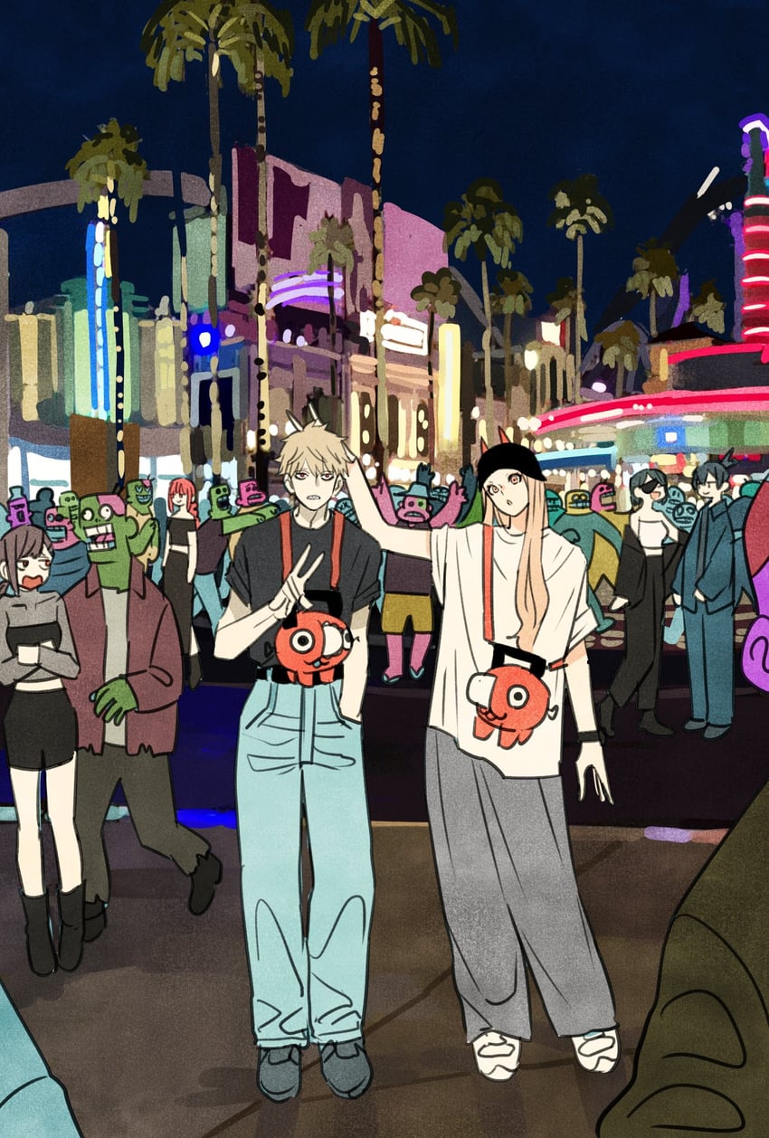 makima, power, denji, higashiyama kobeni, hayakawa aki, and 2 more (chainsaw man) drawn by takeuchi_ryousuke