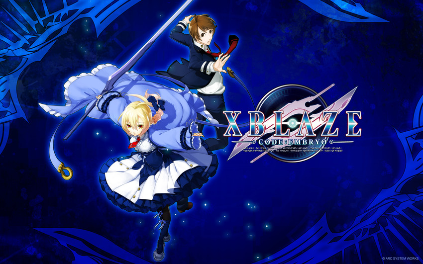 es and kagari touya (blazblue and 2 more) drawn by higuchi_konomi