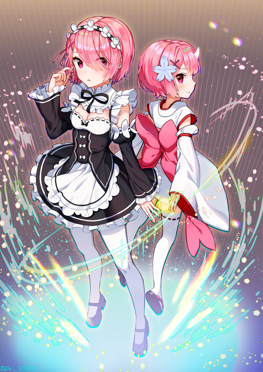 ram (re:zero kara hajimeru isekai seikatsu) drawn by ahri_(ari_30305)