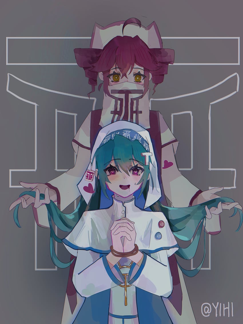 hatsune miku and kasane teto (vocaloid and 2 more) drawn by yihi