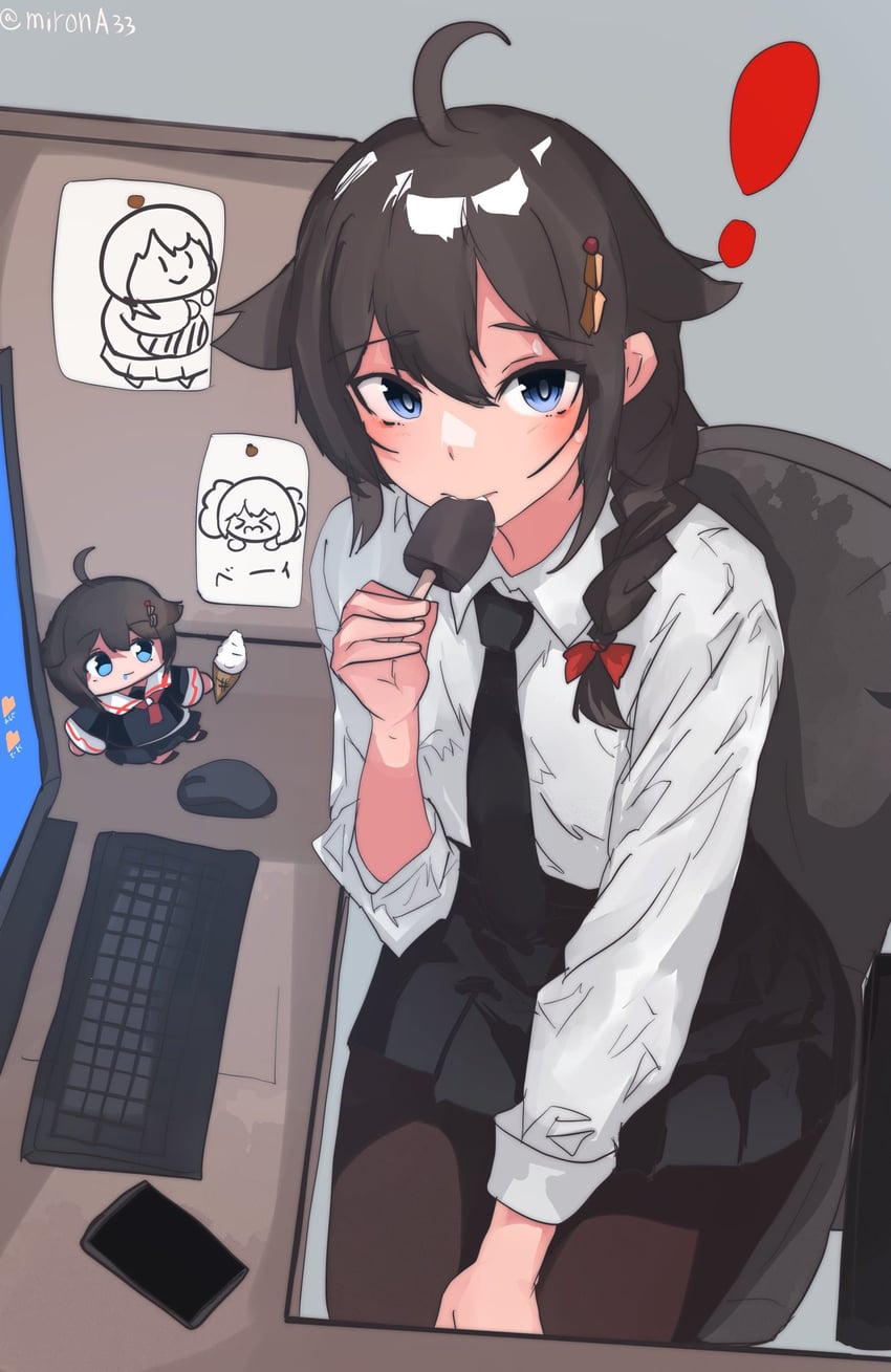 shigure, shigure kai ni, and gambier bay (kantai collection) drawn by miron_(mirona33)