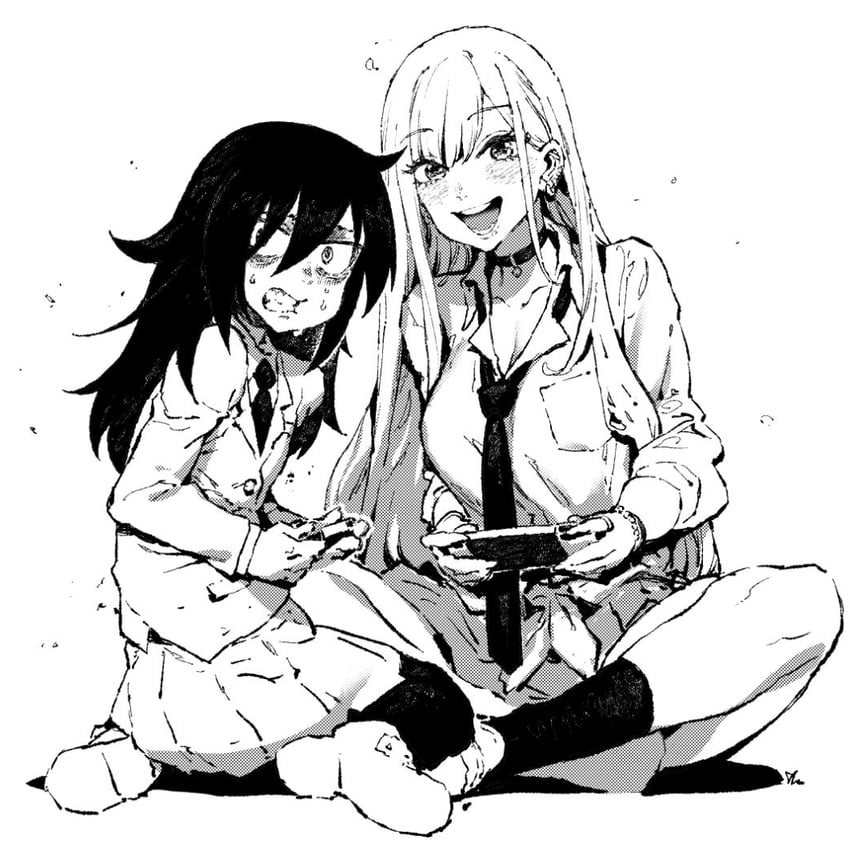kitagawa marin and kuroki tomoko (watashi ga motenai no wa dou kangaetemo omaera ga warui! and 1 more) drawn by ireading