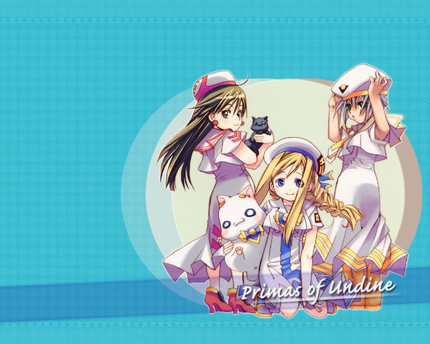 aria pokoteng, alicia florence, akira ferrari, athena glory, and hime granzchesta (aria) drawn by amano_kozue