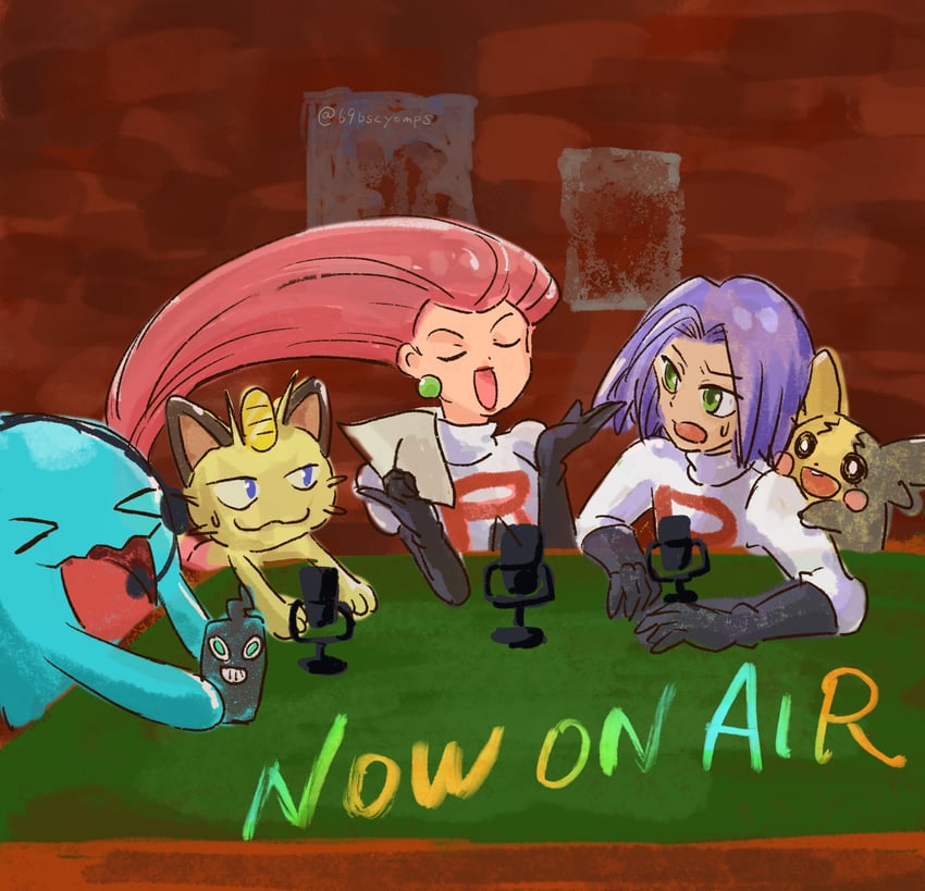 rotom, rotom phone, morpeko, jessie, james, and 2 more (pokemon) drawn by feubleu