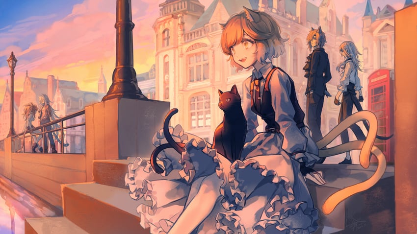 siege, phantom, mousse, indra, miss christine, and 1 more (arknights) drawn by shantianajiang