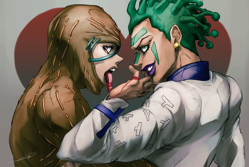 cioccolata, secco, and oasis (jojo no kimyou na bouken and 1 more) drawn by sano_(hospital_0434)
