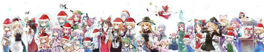 hakurei reimu, kirisame marisa, remilia scarlet, flandre scarlet, izayoi sakuya, and 41 more (touhou and 1 more) drawn by marutoman_chuui
