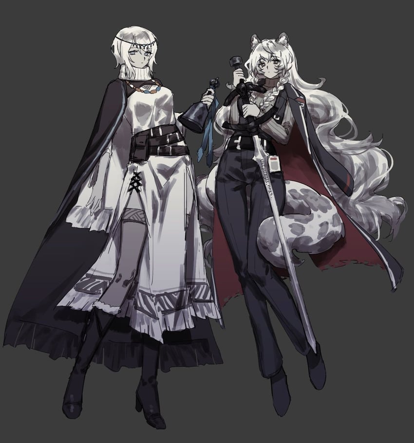 faust and pramanix (arknights and 2 more) drawn by asjr48755