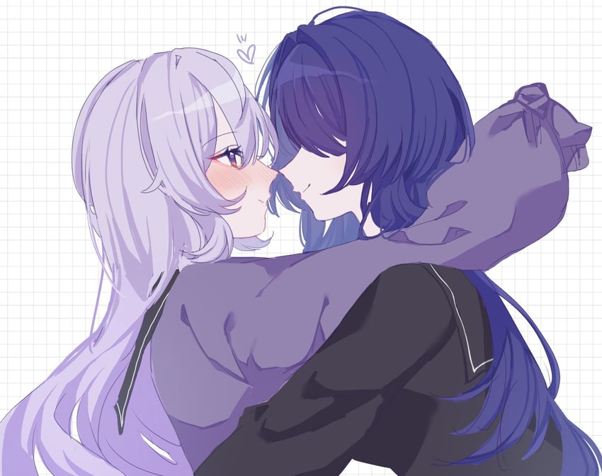 acheron and black swan (honkai and 1 more) drawn by str_kope