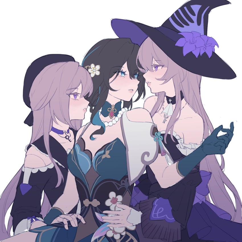 herta, the herta, and ruan mei (honkai and 1 more) drawn by kayvral