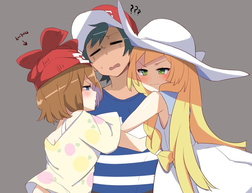 lillie, ash ketchum, serena, and selene (pokemon and 2 more)
