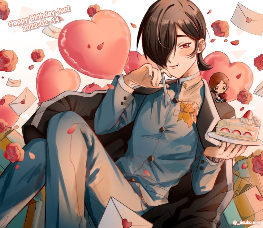 suou tatsuya and kurosu jun (persona and 2 more) drawn by risuko.exe_(artist)