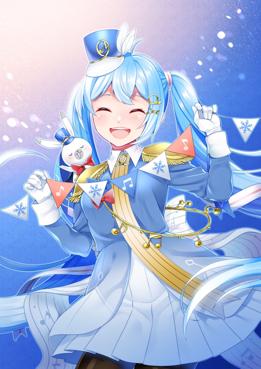 hatsune miku, yuki miku, and rabbit yukine (vocaloid) drawn by masumofu