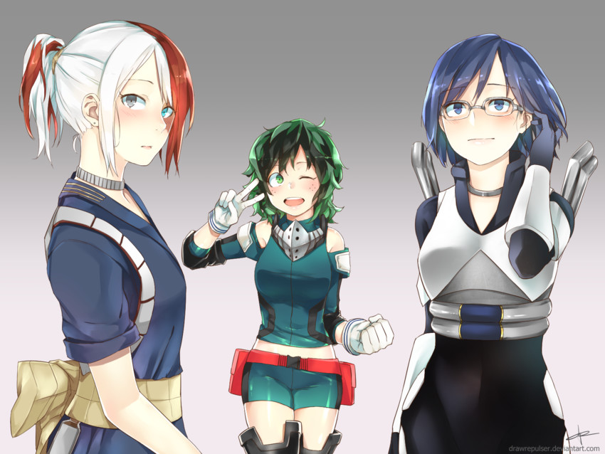 midoriya izuku, todoroki shoto, and iida tenya (boku no hero academia) drawn by drawrepulser
