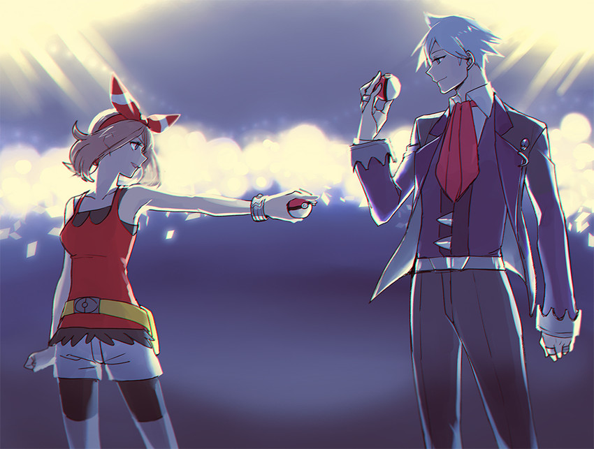may and steven stone (pokemon and 1 more) drawn by cezaria