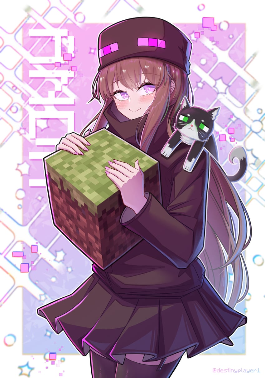enderman, ander, and cat (minecraft and 1 more) drawn by destinyplayer1