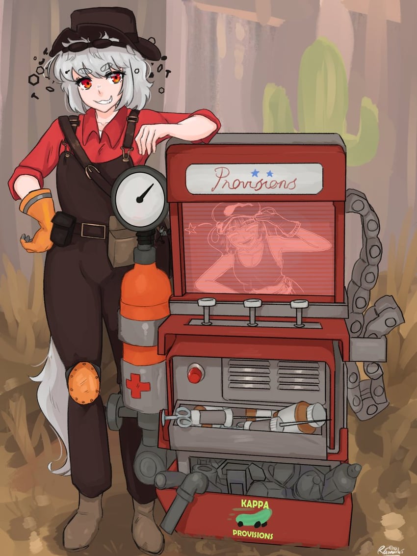 inubashiri momiji, kawashiro nitori, engineer, and red engineer (touhou and 1 more) drawn by ramnik5