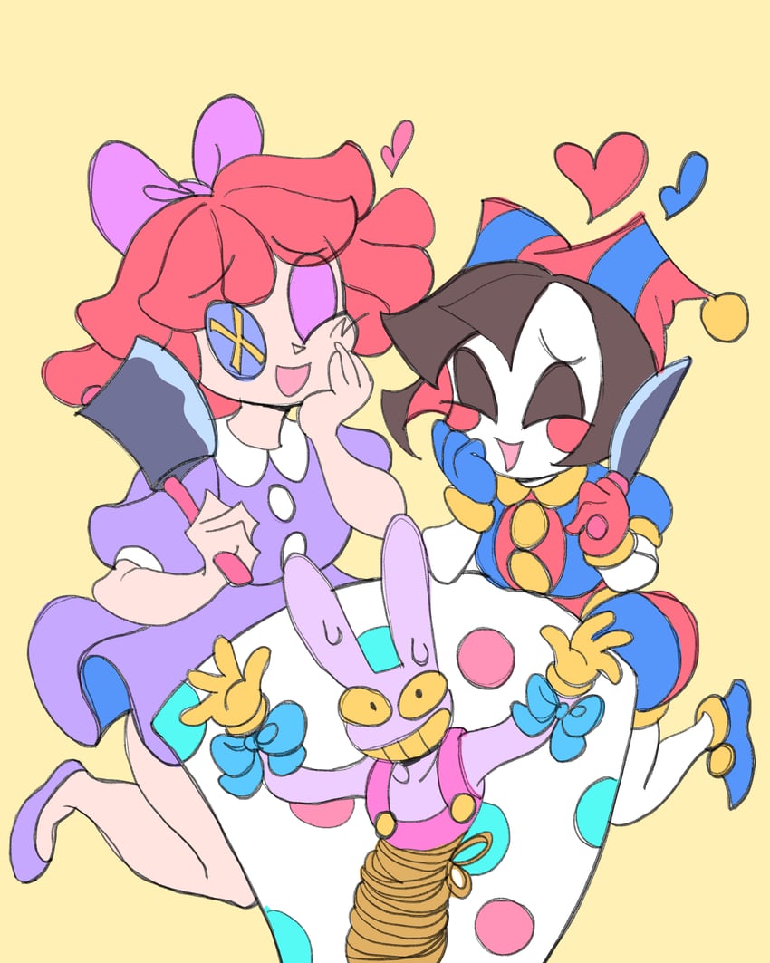 pomni, jax, and ragatha (the amazing digital circus) drawn by kkakong88